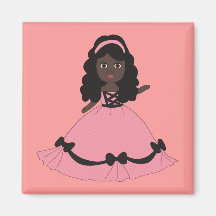 Pink & Black Gown Princess 3 Magnet