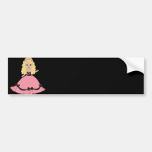 Pink & Black Gown Princess 4 Bumper Stickers