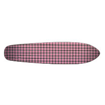 Pink Black Grey Tartan Plaid Skate Decks
