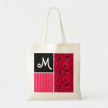 Pink & Black Ladybug Tote Bag