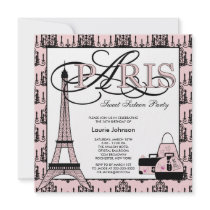 Pink Black Paris Chandelier Sweet 16 Party