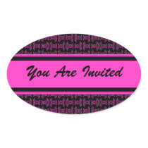 Pink black pattern party sticker