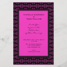 Pink Black Pattern Wedding Full Color Flyer