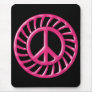 PINK & BLACK PEACE SIGN MOUSE PADS