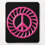 PINK & BLACK PEACE SIGN mousepads