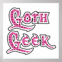 Pink Black Plaid Goth Geek Posters