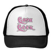 Pink Black Plaid Goth Geek Trucker Hats