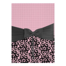 PINK & BLACK POLKA DOTS Invitation