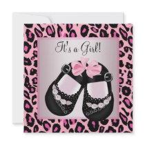 Pink Black Shoes Pink Leopard Baby Girl Shower