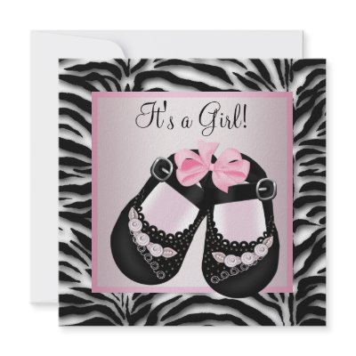 Black  Pink Shoes on Pink Black Shoes Pink Zebra Baby Girl Shower By Babycentral