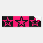 Pink & Black Stars Bumper Sticker