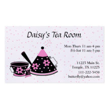 Pink & Black Tea and Coffee Business Card