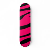 Pink & Black Zebra Skateboard