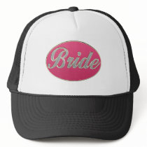 Pink Bling Bride Mesh Hat