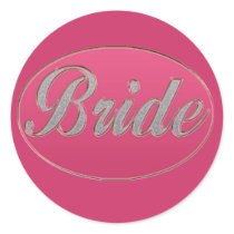 Pink Bling Bride Stickers