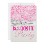 pink bling disco sparkle bachelorette party custom invitations
