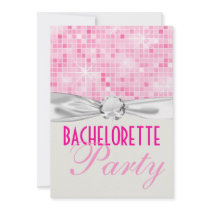 pink bling disco sparkle bachelorette party custom invitations