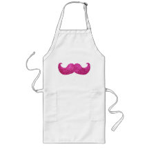 Pink Bling Moustache (Faux Glitter Graphic) Aprons