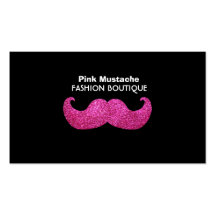 Pink Bling Moustache (Faux Glitter Graphic) Business Card