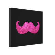 Pink Bling Moustache (Faux Glitter Graphic) Gallery Wrap Canvas