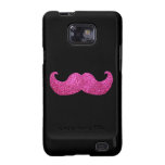 Pink Bling Moustache (Faux Glitter Graphic) Samsung Galaxy S2 Covers