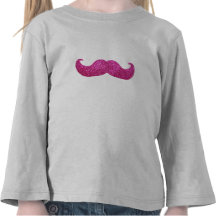 Pink Bling Moustache (Faux Glitter Graphic) Tshirt