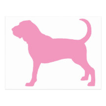 Pink Bloodhound Dog Post Card