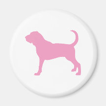 Pink Bloodhound Dog Refrigerator Magnet