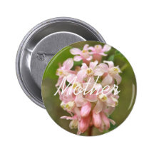 Pink Blossom Mother Button Badge