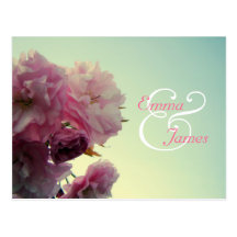 Pink Blossom Save the Date Postcard