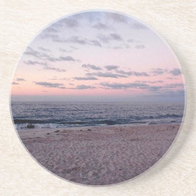 'Pink & Blue Beach at Dawn' Coaster