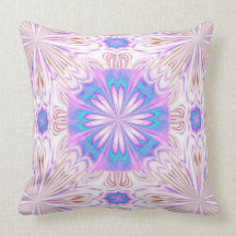 Pink Blue Beige Flower American MoJo Pillows