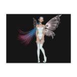 Pink & Blue Hair Pixie In White Post Cards