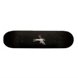 Pink & Blue Hair Pixie In White Skateboard