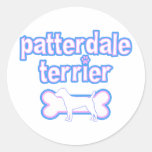 Pink & Blue Patterdale Terrier Stickers