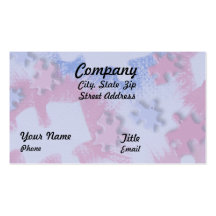 Pink & Blue Puzzle Pieces Business Card Templates