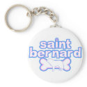 Pink & Blue Saint Bernard Keychain