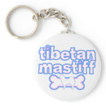 Pink & Blue Tibetan Mastiff Keychain