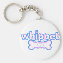 Pink & Blue Whippet Keychain
