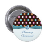 Pink, blue, white polka dot Honorary Bridesmaid