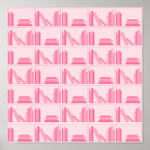 Pink Books on Shelf. Posters