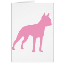 Pink Boston Terrier Dog Gifts Cards