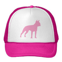 Pink Boston Terrier Dog Gifts Trucker Hat