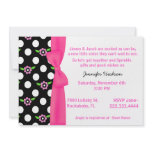 Pink Bow Baby Girl Sprinkle Shower Invitation