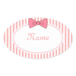 Pink Bow Name Stickers