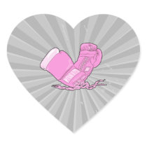 pink boxing gloves vector heart stickers