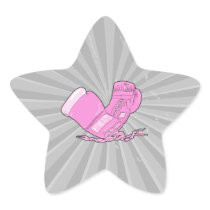 pink boxing gloves vector sticker