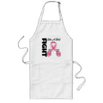 Pink Boxing Ribbon Fight Like A Girl Breast Cancer Apron