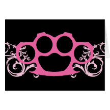 Pink Brass Knuckles Greeting Card