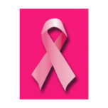 PINK BREAST CANCER RIBBON POSTCARD